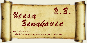 Uteša Benaković vizit kartica